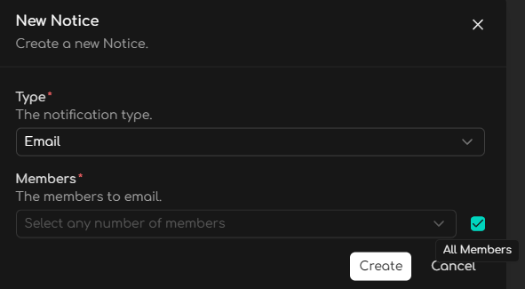 The different connection types available.