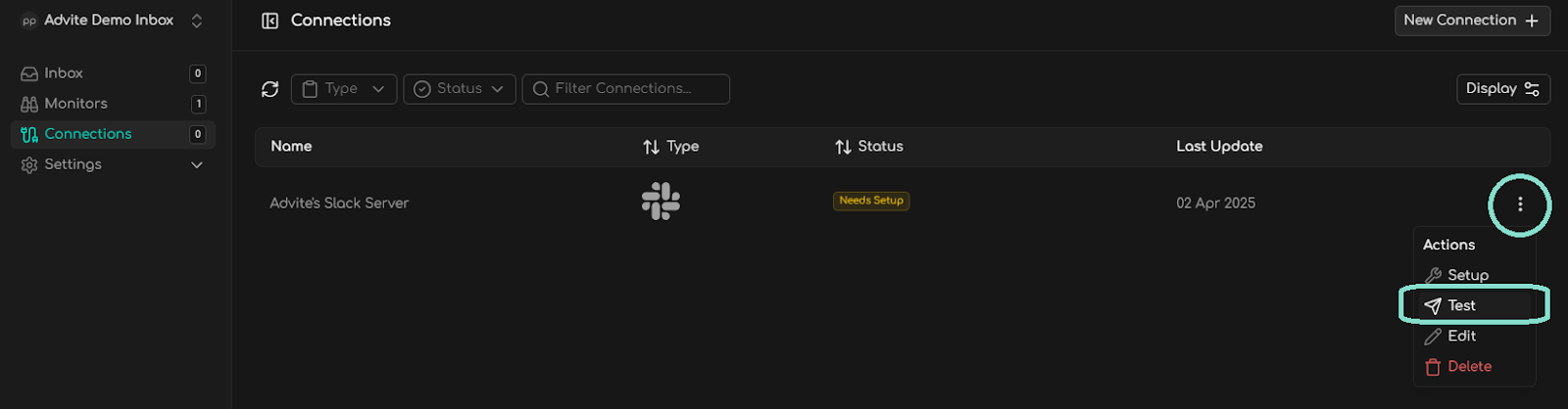 How to test a Connection.